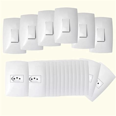 Tomadas e Interruptores Kit 26 Pç Casa Completa Branco Home B Lux