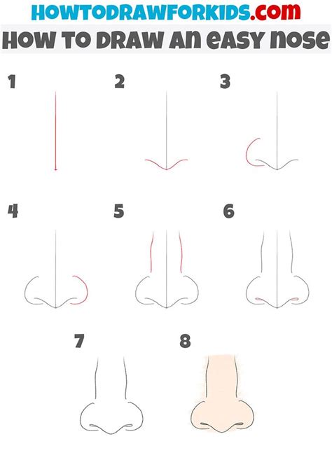 How to Draw a Nose From the Front - Easy Drawing Tutorial | Nose ...