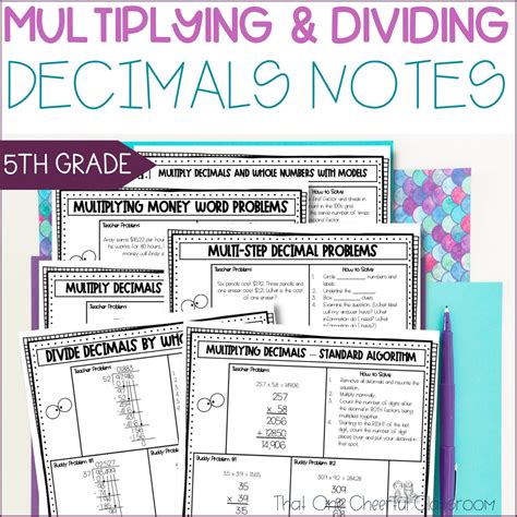 5th Grade Multiplying Dividing Decimals And Word Problems Guided Math