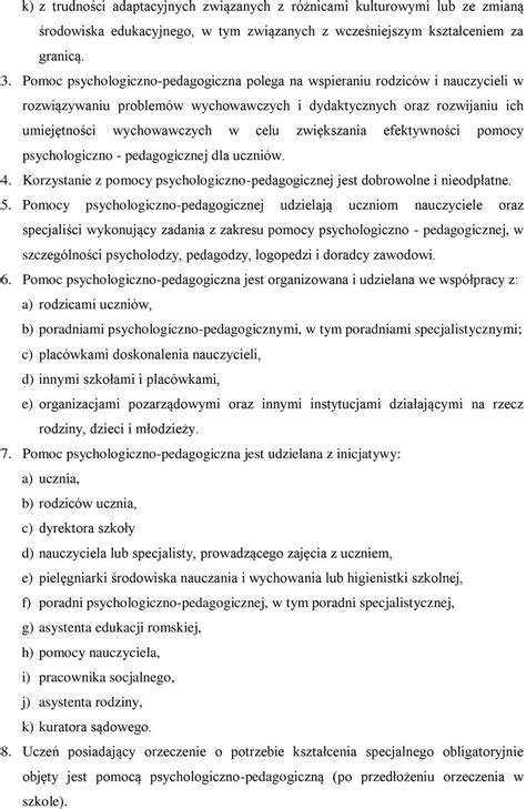 Procedura Udzielania Pomocy Psychologiczno Pedagogicznej W Szkole Pdf