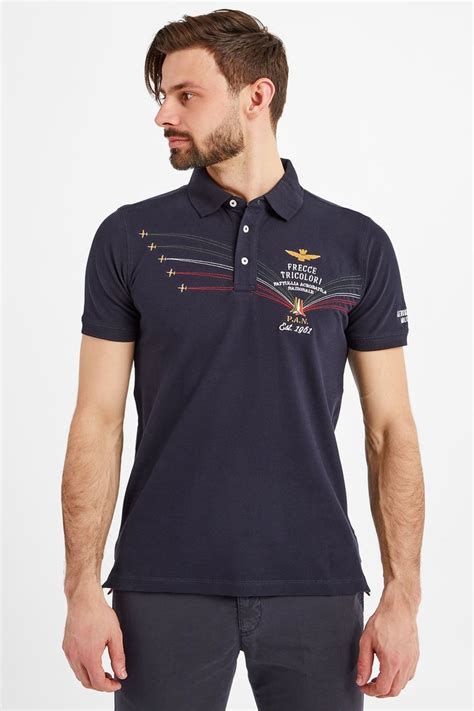 Polo Aeronautica Militare Granatowy Slim Po P Sklep