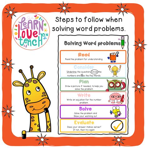 Steps For Solving Word Problems • Teacha