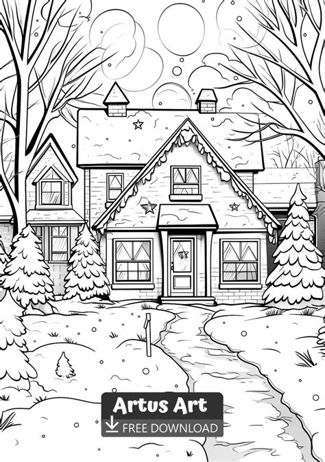 Snowfall Coloring Page In 2024 Coloring Pages Coloring Pages Nature