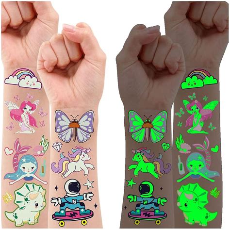 Hojas Para Ni Os Tatuajes Temporales Pegatinas Luminosas De