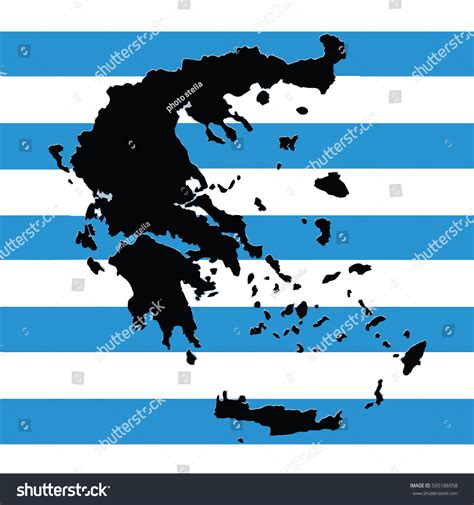 Greece Map Vector Greek Flag Background Stock Vector (Royalty Free ...