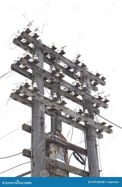 Vecchio Palo Di Telefono Di Legno Decrepito Fotografia Stock Immagine