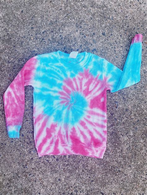 2 Color Tie Dye Crewneck Sweatshirts Made To Order Etsy