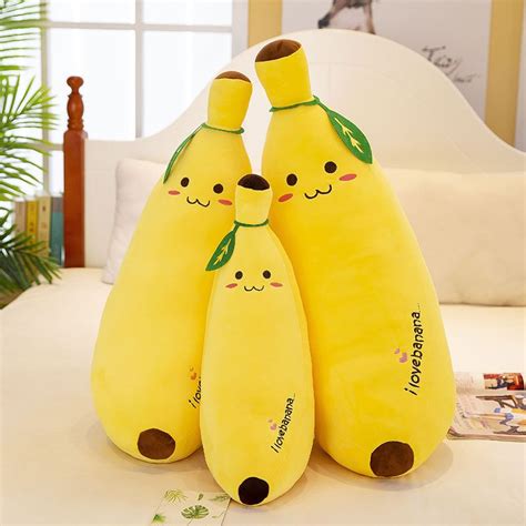 Cute 80cm Super Soft Banana Doll Plush Toy Down Cotton Stuffed Fruit Bolsterand Pillow Ornament