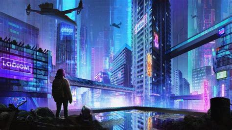 清道夫城市景观赛博朋克5k | Cyberpunk city, Futuristic city, Anime city