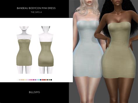 The Sims Resource Bandeau Bodycon Mini Dress