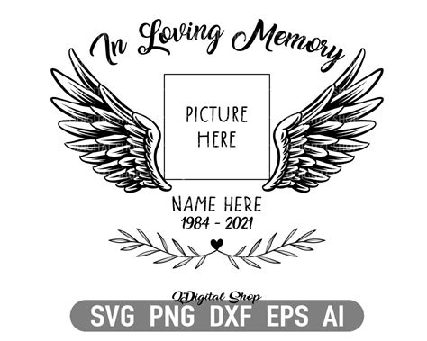 In Loving Memory Memory Day Svg Angel Svg Customizable - Etsy