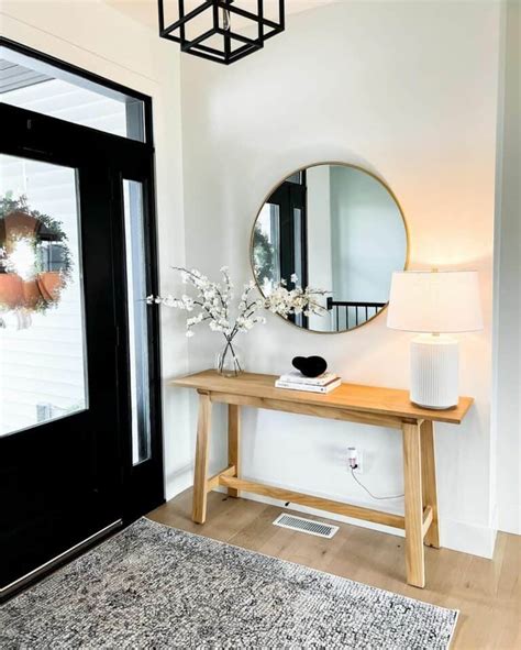 Modern Farmhouse Entryway With Black Front Door Soul Lane