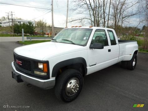 1998 Olympic White Gmc Sierra 3500 Sl Extended Cab 4x4 Dually 48460641 Photo 3