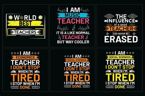 Set Of Teacher Typography T Shirt Teachers Day T Shirt Bundle 27163394 Vector Art At Vecteezy