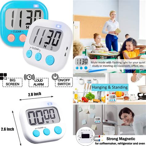 Hunxiaei Pack Of 2 Large Magnetic Digital Classroom Timers For Kids And