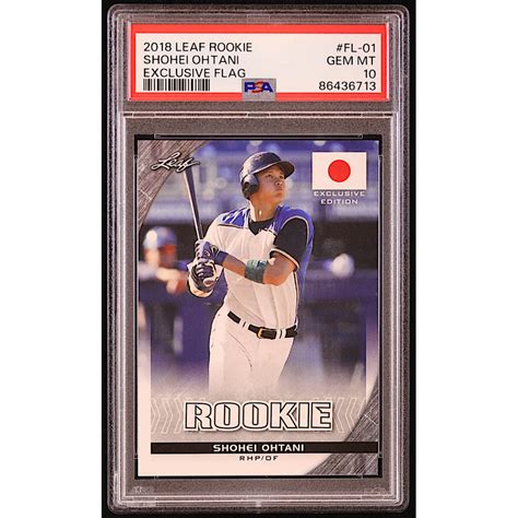 Shohei Ohtani 2018 Leaf Ohtani Rookie Exclusive Flag FL01 RC PSA 10