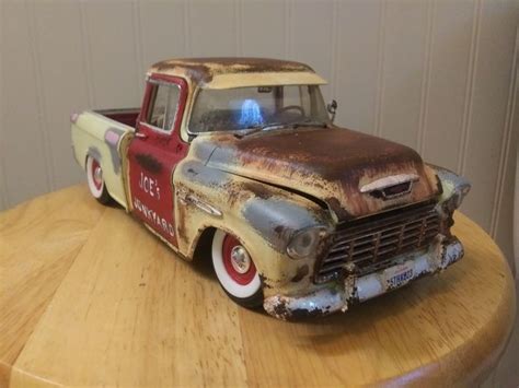 1/18 Diecast 1955 Chevy Pickup Weathered Slammed | Chevy pickup trucks ...