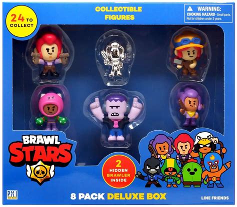 Brawl Stars Mini Figure Colt Jessy Frank Shelly Shelly Chrome Rosa 2 Mystery Figures 8 Pack