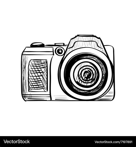 Doodle camera on a white background Royalty Free Vector