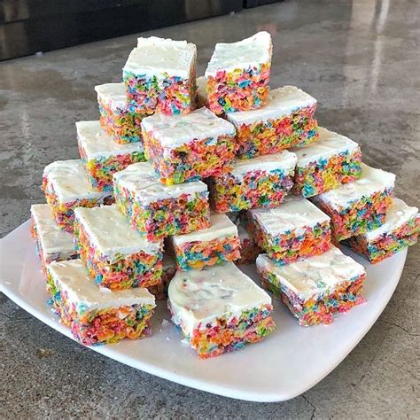 Fruity Pebbles Cereal Bars Recipe Fruity Pebbles Treats Fruity