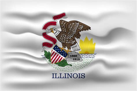 Waving flag of the Illinois state. Vector illustration. 17395939 Vector Art at Vecteezy