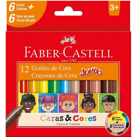 Gizão de Cera Jumbo Caras e Cores Faber Castell 141112cc Papelaria