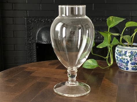 Apothecary Jar Pedestal Jar Tall Glass Storage Large Container Etsy