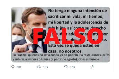 Es Falso Que Macron Haya Dicho Que Esta Vez Se Queda Usted En Casa No