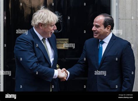 British Prime Minister Boris Johnson L Welcomes President Of Egypt