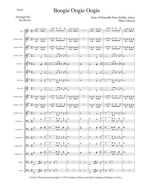 Boogie Oogie Oogie Arr Jae Brown By A Taste Of Honey Sheet Music For Marching Band At Sheet