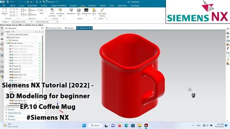 Siemens NX Tutorial 2022 3D Modeling For Beginner EP 10 Coffee Mug