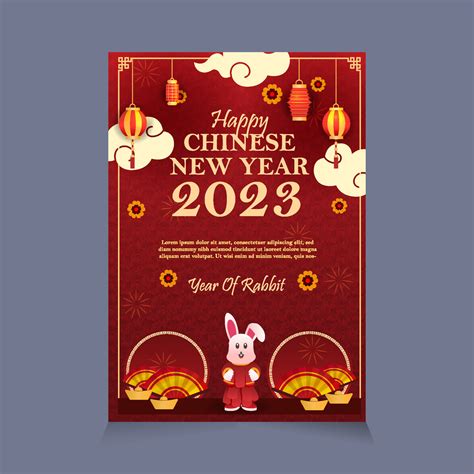 Chinese New Year Festivity Poster Vector Art At Vecteezy