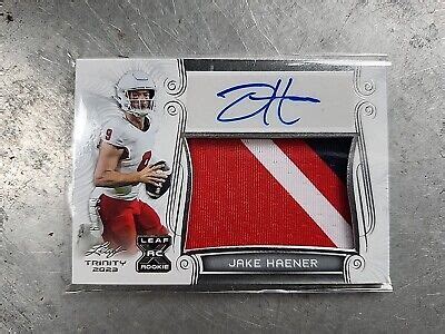 Leaf Trinity Football Auto Rookie Color Jersey Patch Jake Haener