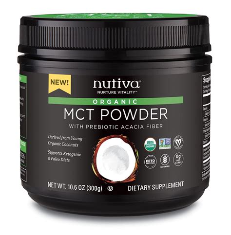 Nutiva Organic Mct Oil Powder With Prebiotic Acacia Fiber Classic 10