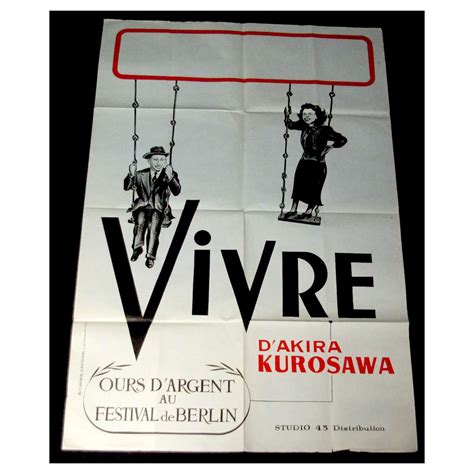 IKIRU French movie poster 80x120 '54 Akira Kurosawa VERY RARE