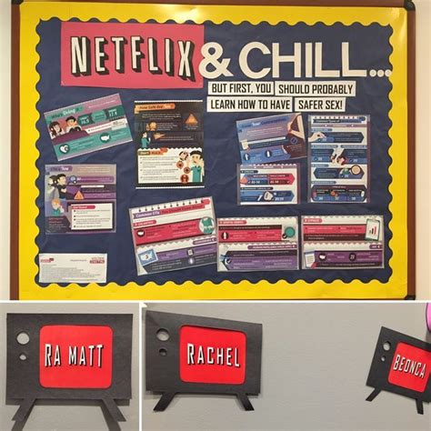 Netflix And Chill Safe Sex Bulletin Board And Door Decs Ra Bulletin