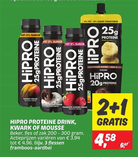 HIPRO PROTEINE DRINK KWARK OF MOUSSE 2 1 GRATIS Aanbieding Bij Dekamarkt