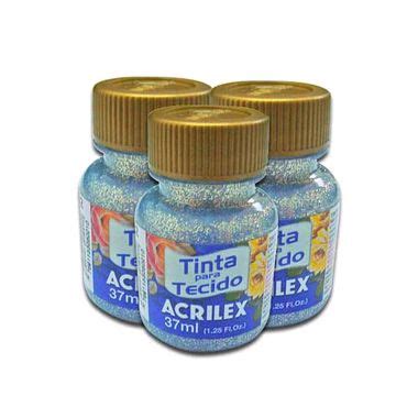 Tinta Tecido Glitter Ml Prata Acrilex Submarino