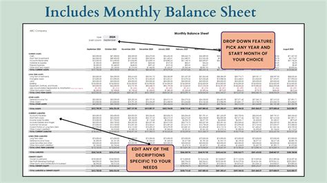 Balance Sheet Balance Sheet Template Monthly Balance Sheet Comparison Month Over Month