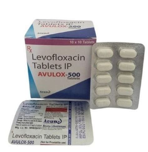 Avulox 500 Levofloxacin Tablets Ip For Bacterial Infections 10x10