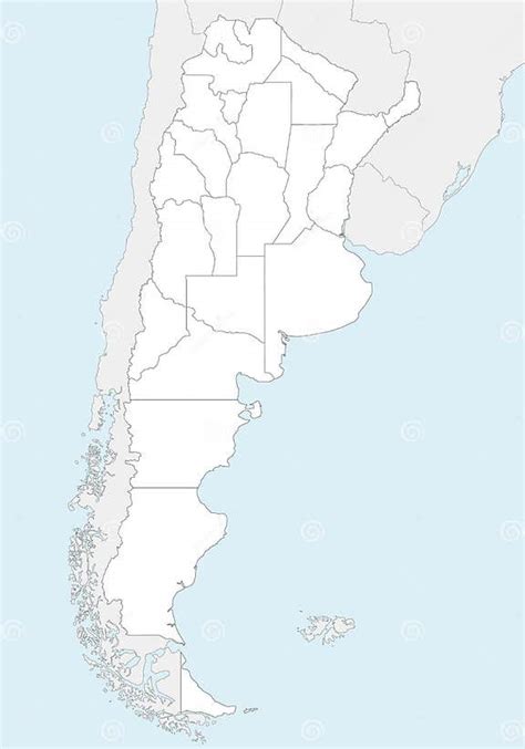 Vector Blank Map Of Argentina With Provinces Or Federated States And