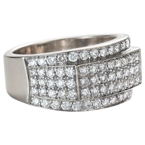 Diamond Gold Multi Row Interlocking Ring At 1stDibs