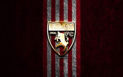 Scarica Logo Dorato Del Torino Fc K Sfondo Di Pietra Rossa Serie A