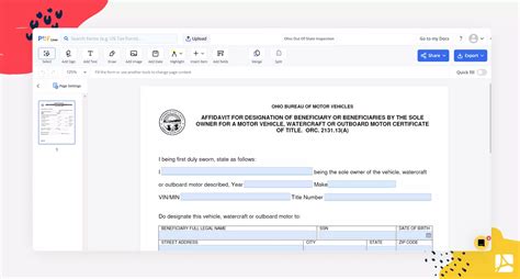 Ohio Out Of State Inspection Form Blank Sign Online Pdfliner