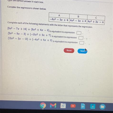 Type The Correct Answer In Each Box Consider The Expressions Below