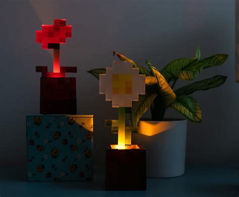 Minecraft Daisy And Poppy Flower Pot Mood Lights Set Of 2 On Galleon Philippines