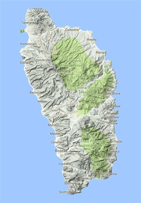 Map Of Dominica Nations Online Project
