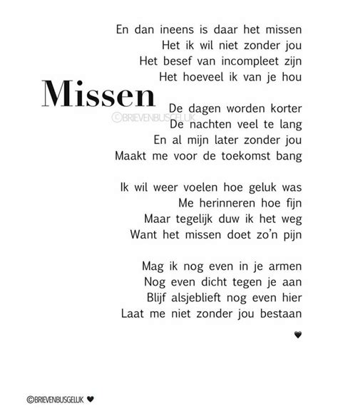 A Poem Written In German With The Words Missen And I Love You