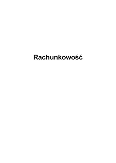 Rachunkowosc autorski Rachunkowość Spis tre ci Wst p Rozdzia 1