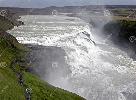 Iceland S Most Famous Waterfall Gullfoss Stock Photo Image Of Canyon